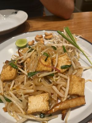Pad thai, so yummy!  at Baanying's Plant-Based Ying's Garden  in Bangkok