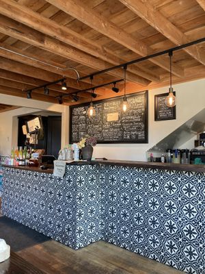 Cute decor, lots of outdoor seating too  at Rocket Taco in Freeland