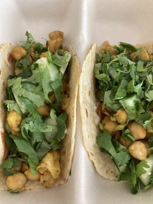 I love all the freshly chopped herbs and lime, everything tastes really fresh.   at Rocket Taco in Freeland