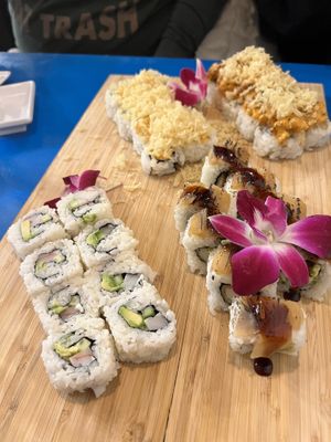 Four different rolls  at The Sushi Samurai - Queen Anne in Seattle