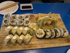 Spicy tuna, salmon, crunchy shrimp, curry rolls  at The Sushi Samurai - Queen Anne in Seattle