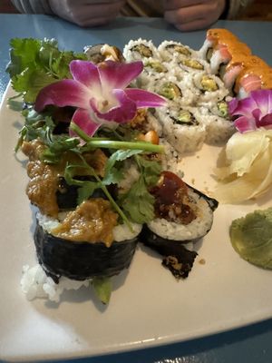 Close up of curry roll—yum!  at The Sushi Samurai - Queen Anne in Seattle