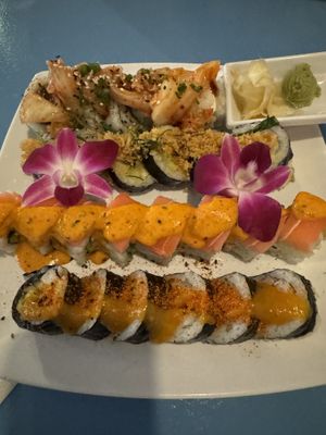 Top to bottom: kimchi roll, PNW, Red Dragon, Ring of Fire  at The Sushi Samurai - Queen Anne in Seattle