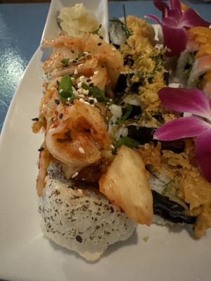 Close on Kimchi roll— recommend   at The Sushi Samurai - Queen Anne in Seattle