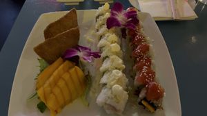 Inari, Salmon Sashimi, Crispy Shrimp, Katana  at The Sushi Samurai - Queen Anne in Seattle