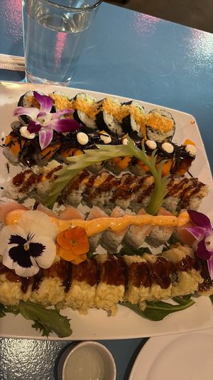 Crunchy salmon , tiger roll, geisha, red dragon and Queen Anne ! From top to bottom  at The Sushi Samurai - Queen Anne in Seattle