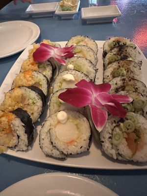 Crunchy salmon (left), shrimp tempura (middle), Maui (right)   at The Sushi Samurai - Queen Anne in Seattle