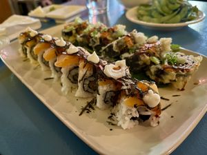 Left is tiger roll, right is Mr krabs  at The Sushi Samurai - Queen Anne in Seattle