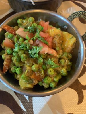 Mutter aloo ghobi  at Indian Zaffran in Lanzarote