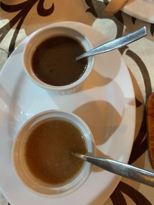 Tamarind and mango chutneys  at Indian Zaffran in Lanzarote