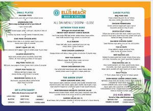 All Day Menu at Ellis Beach Bar & Grill in Ellis Beach