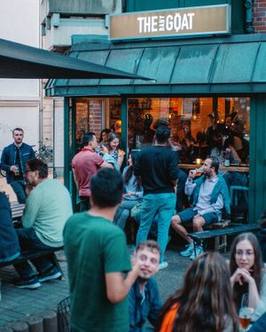 The Pub at it's best! With a wide open terrace and plenty of space to enjoy the outdoors, regardless of the season, our terrace is a great spot to be. at The Baby Goat House in Hamburg