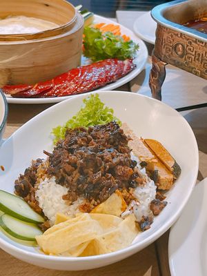 Minced meat rice  at VeganBliss 蔬福 in Central Singapore