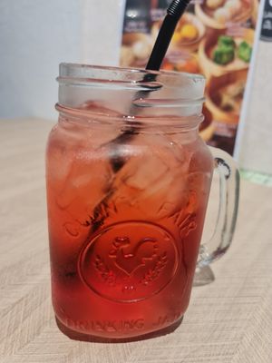 Black currant with Sprite ~ 18/8/23 at VeganBliss 蔬福 in Central Singapore