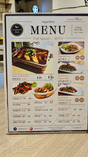 Fully vegan menu Dec 2023 at VeganBliss 蔬福 in Central Singapore
