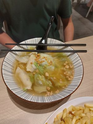 Dumplings soup at VeganBliss 蔬福 in Central Singapore