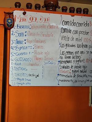El menú del día at Comida Vegetariana el Rabanito in Puebla