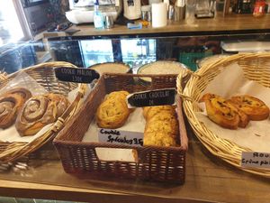 Sweets display at Zoi Café in Lyon