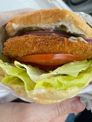 Spicy chicken sandwich  at The Twisted Vegan in Tampa