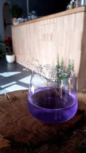 Localy produced gin tonic 💜 at Život Caffe in Porec