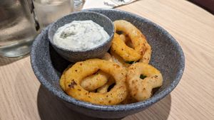 Onion rings at Copper Branch in Rotterdam