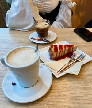 Coffee & cheesecake💜  at Copper Branch in Rotterdam