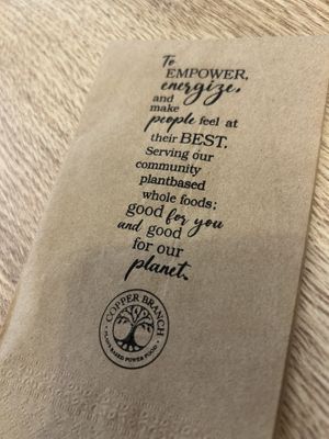 napkin  at Copper Branch in Rotterdam