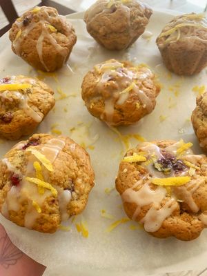 Lemon and mixed berry muffins at thestudio.coffee in Praia Da Luz