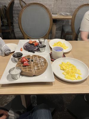 vegetarian waffles and ice cream/eggs  at Purple Patch in Washington