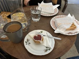 Runebergintorttu and a toast  at Encanto - Art Cafe in Helsinki