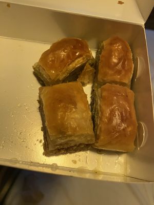 Vegan Pistachio and walnut baklava   at Karaköy Güllüoğlu in Istanbul