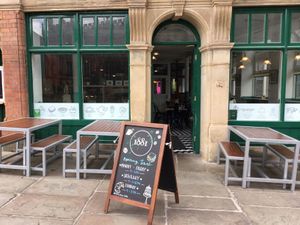 Entrance to the cafe  at Café 1881 in Manchester