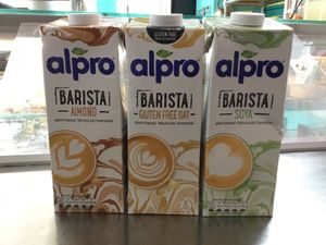 Our alternative milk options  at Café 1881 in Manchester
