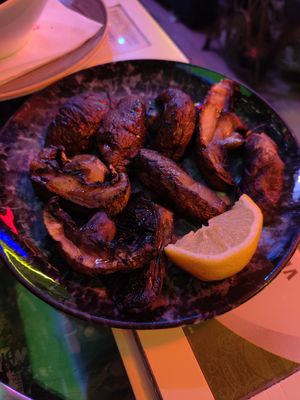 Grilled mushrooms at Tymi in Tirana