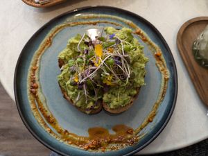Smashed avocado toast (veganized) at Cafe La Coco in Kilkenny