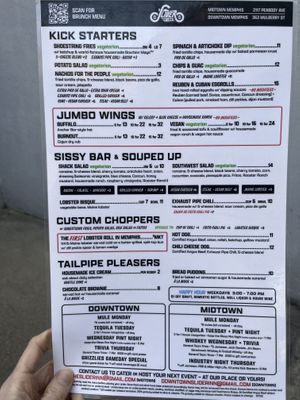 Menu   at Slider Inn in Memphis