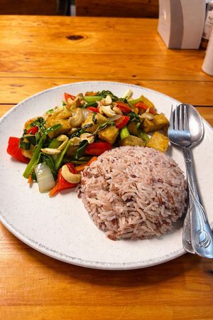 Cashew nut fried rice  at Vegan Meals in Chiang Mai