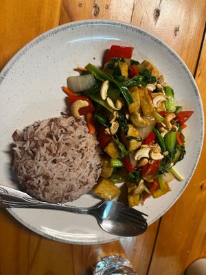 Cashew rice at Vegan Meals in Chiang Mai