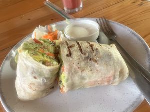 Falafel wraps with pickles  at Vegan Meals in Chiang Mai