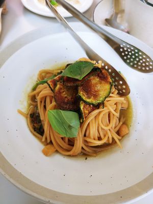(V) Spaghetti alla nerano at Plant å 플랫오 in Seoul
