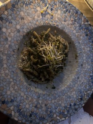 Pasta pesto pistachio   at Capo Fronte in Rab