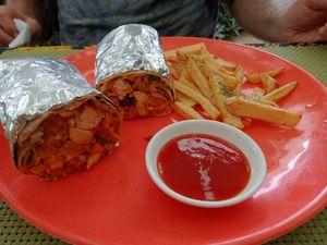 Thai spicy burrito with Tofu at Lekker Garden in Panglao