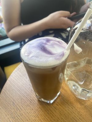Iced lavende latte with oat milk  at Season - Amelot in Paris