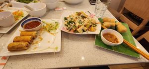 Spring rolls, salad and summer rolls at I Am Pho in Manchester