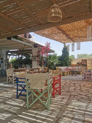 Decor at Seaside Restaurant Bar in Naxos