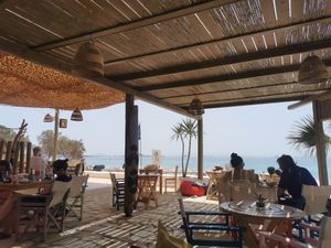 View of the Beach at Seaside Restaurant Bar in Naxos