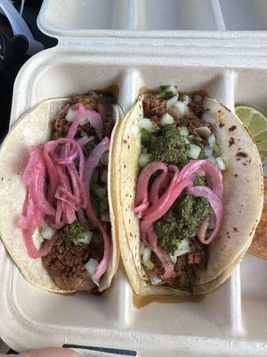 Vegan chorizo taco  at Dirty Taco + Tequila in Patchogue