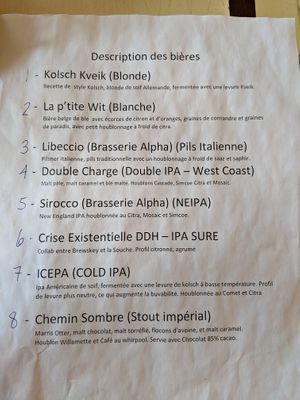 beer list (Aug-2022) at Brasseur Local in Quebec