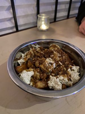 BBQ poutine  at Brasseur Local in Quebec