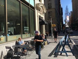 Outdoor eating at Seven Grams Caffé - Madison Ave in New York City